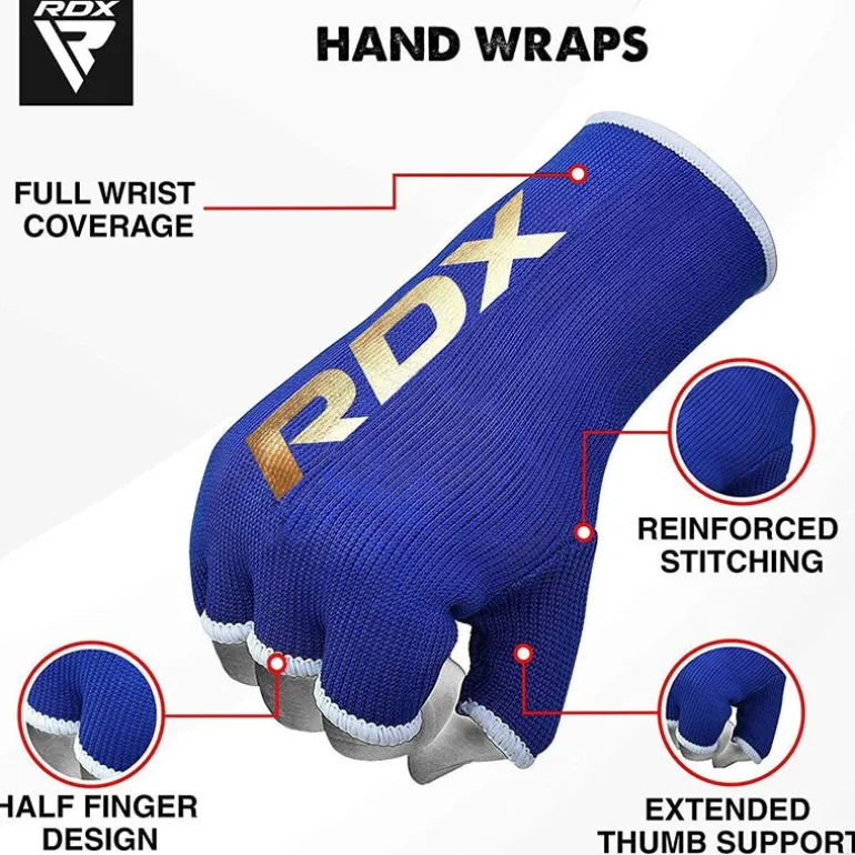 RDX HY Inner Gloves Elasticated Half Finger for Boxing, MMA Knuckle Protection OEKO-TEX®Standard 100 certified