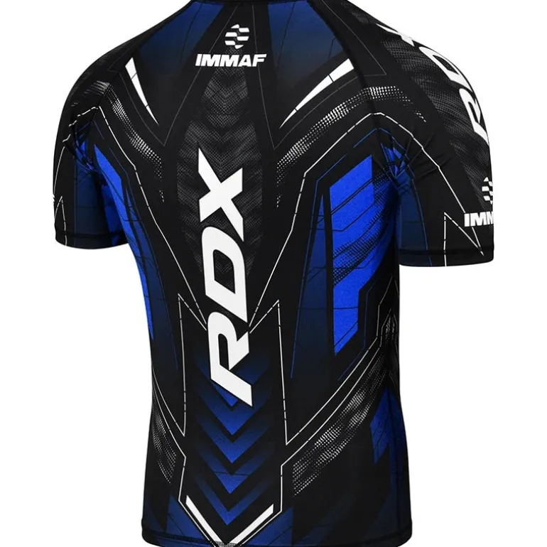 RDX IMMAF Approved Half Sleeves Compression Shirt Blue