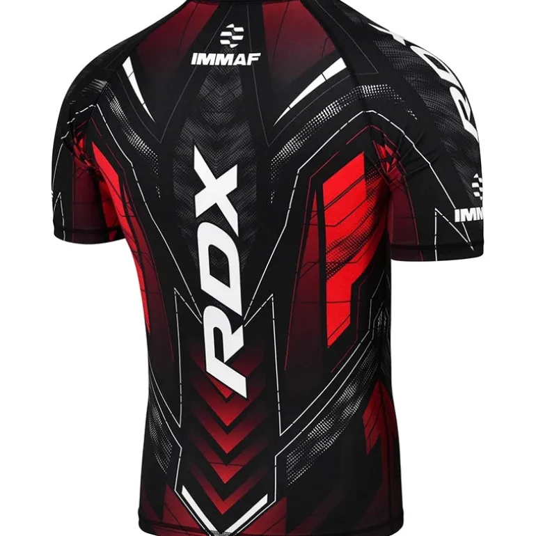 RDX IMMAF Approved Half Sleeves Compression Shirt Red
