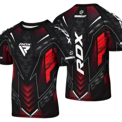 RDX IMMAF Approved Half Sleeves Compression Shirt Red
