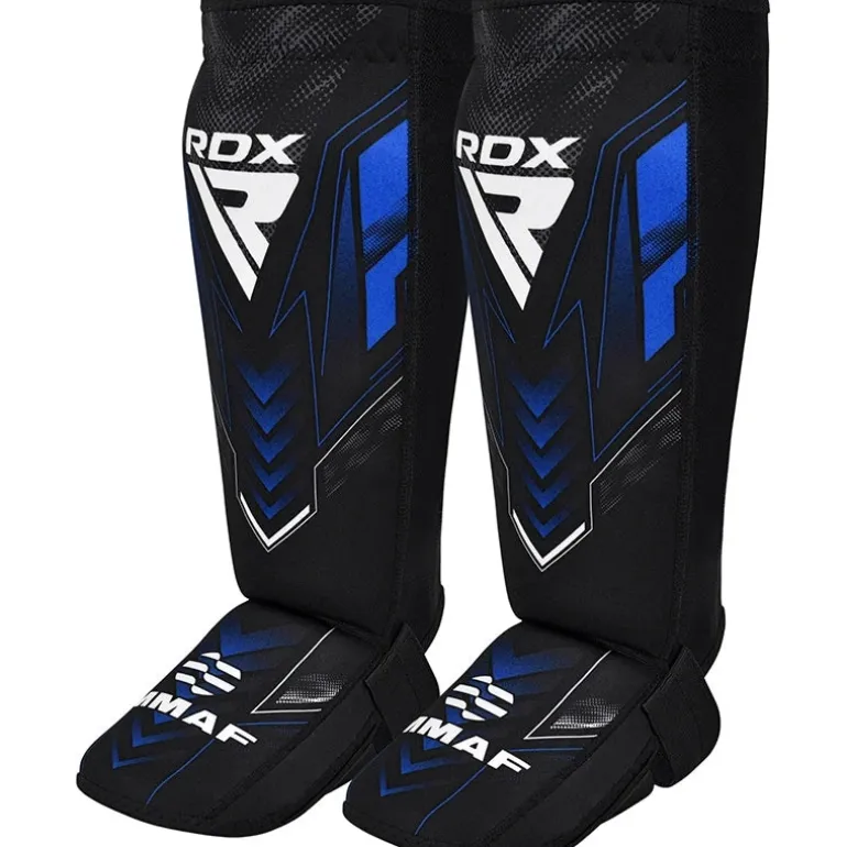RDX IMMAF Approved Neoprene Shin Instep Guards Blue