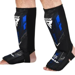 RDX IMMAF Approved Neoprene Shin Instep Guards Blue
