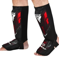 RDX IMMAF Approved Neoprene Shin Instep Guards Red