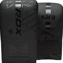 RDX 3-in-1 Angle Punch Bag Full Black with Gloves Set