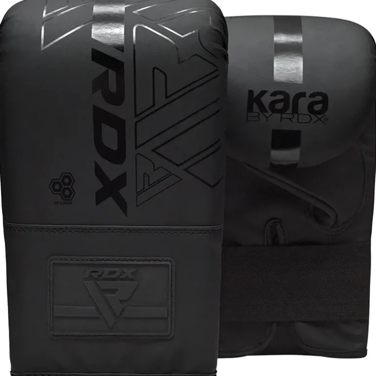 RDX 3-in-1 Angle Punch Bag Full Black with Gloves Set