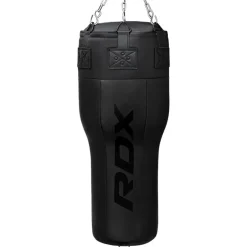 RDX 3-in-1 Angle Punch Bag Full Black with Gloves Set
