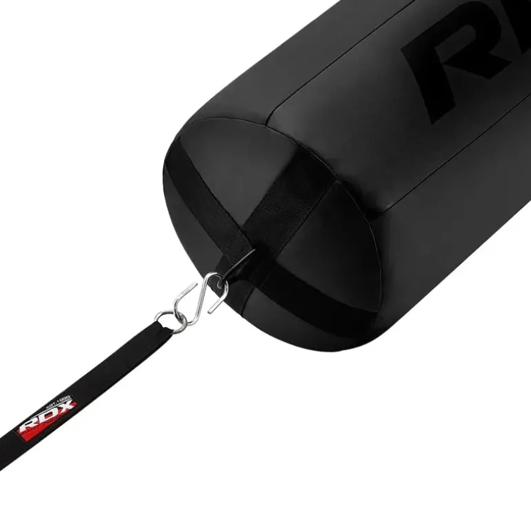 RDX 3-in-1 Angle Punch Bag Full Black with Gloves Set