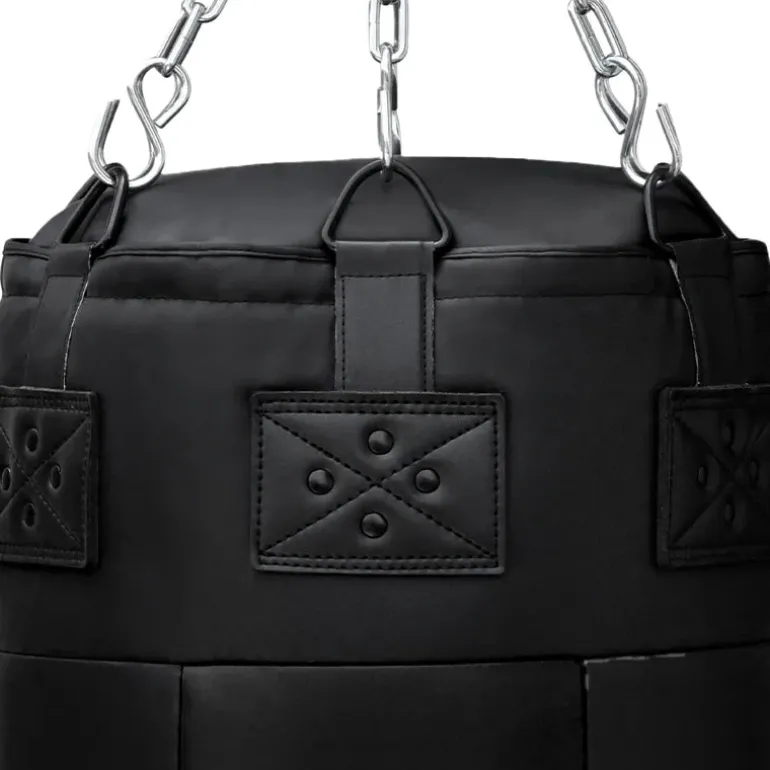 RDX 3-in-1 Angle Punch Bag Full Black with Gloves Set