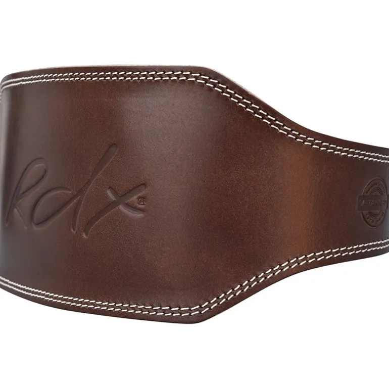 RDX 6 Inch Leather Brown Weightlifting Belt