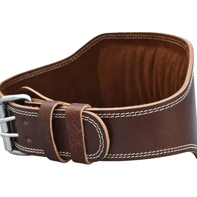 RDX 6 Inch Leather Brown Weightlifting Belt