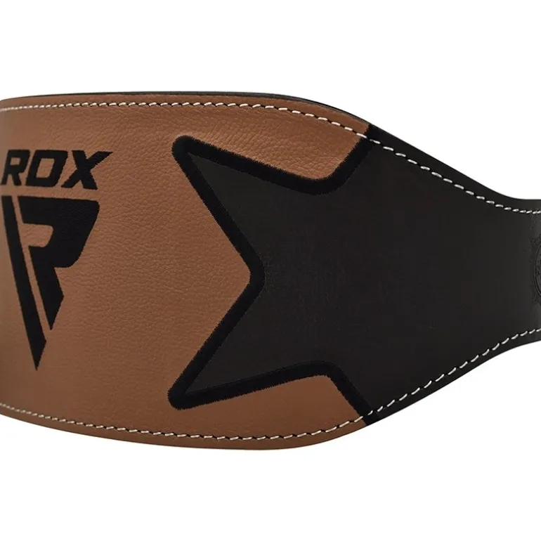 RDX 6 Inch Leather Weightlifting Gym Belt
