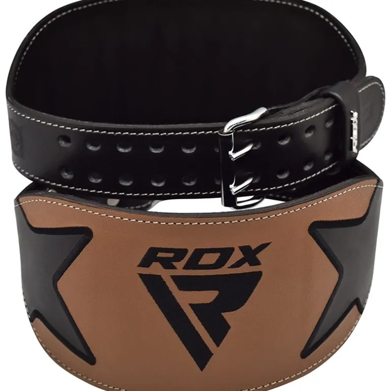 RDX 6 Inch Leather Weightlifting Gym Belt