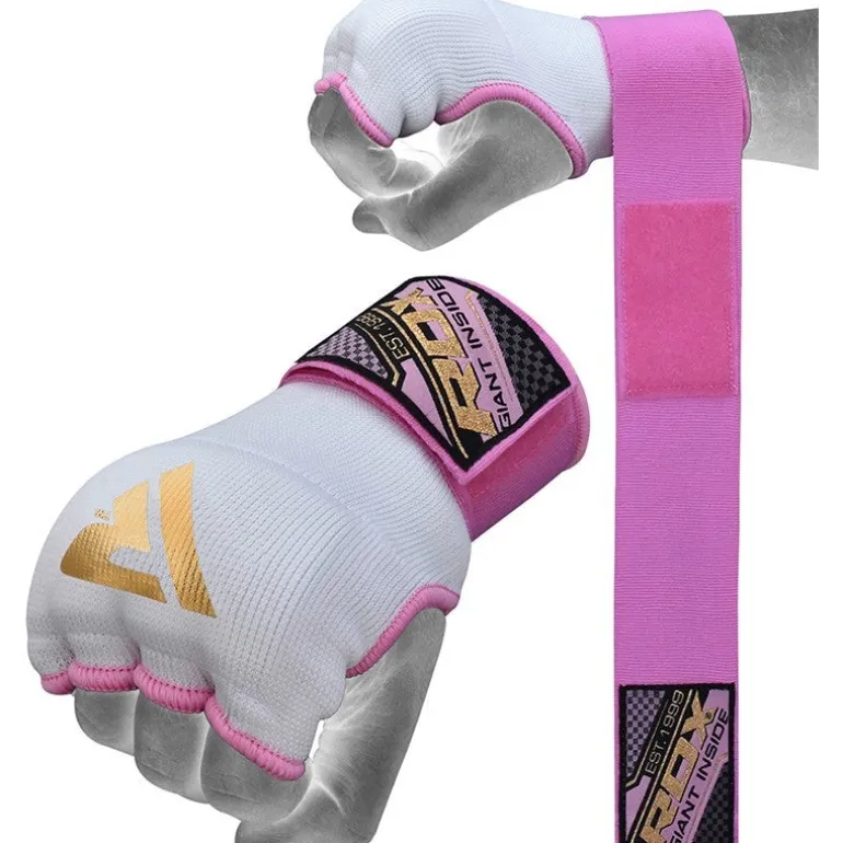 RDX IS Women Gel Padded Wrist Strap Inner Gloves Pink / White OEKO-TEX®Standard 100 certified