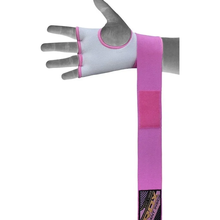 RDX IS Women Gel Padded Wrist Strap Inner Gloves Pink / White OEKO-TEX®Standard 100 certified