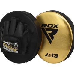 RDX J13 KIDS 8oz Golden Boxing Gloves & Pads Set