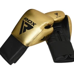 RDX J13 KIDS 8oz Golden Boxing Gloves & Pads Set