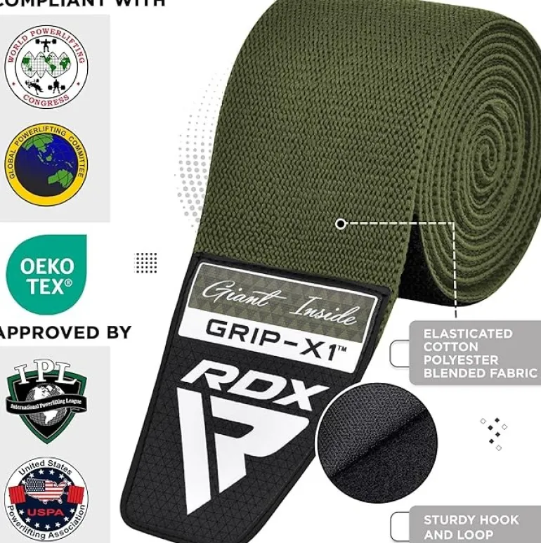 RDX K1 Elasticated Knee Compression Bandage Wraps Oeko-Tex® Standard 100 Certified