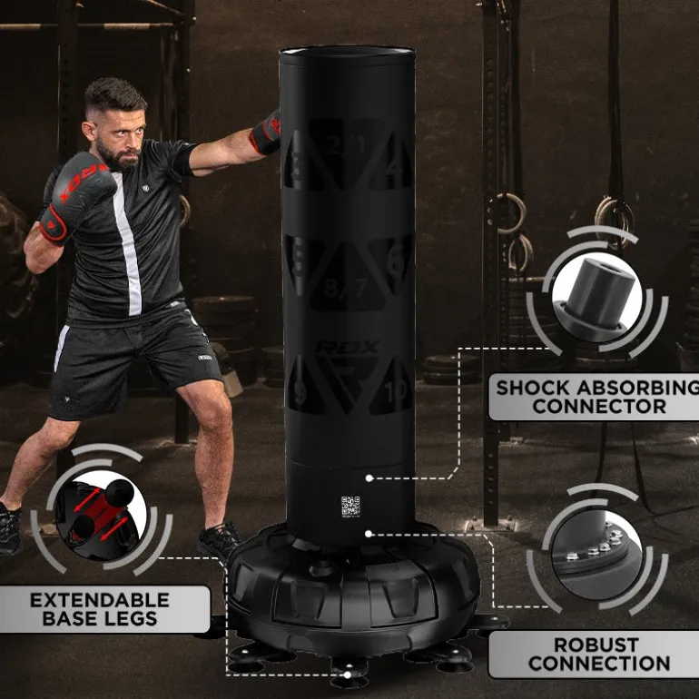 RDX KT Ronin 6ft Free Standing Target Punch Bags With Mitts Set