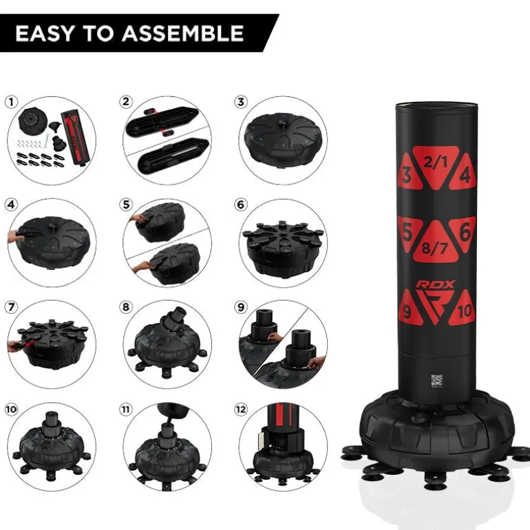 RDX KT Ronin 6ft Free Standing Target Punch Bags With Mitts Set