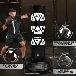 RDX KT Ronin 6ft Free Standing Target Punch Bags With Mitts Set