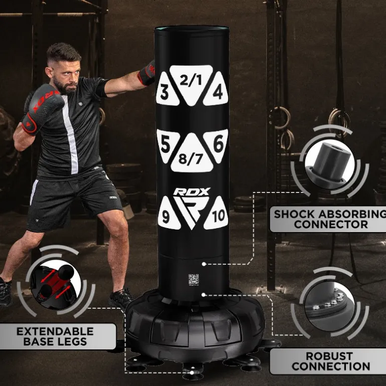 RDX KT Ronin 6ft Free Standing Target Punch Bags With Mitts Set