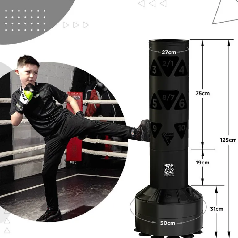 RDX Kt Ronin 4ft Kids Free Standing Punch Bag With Gloves For Training & Workout Set