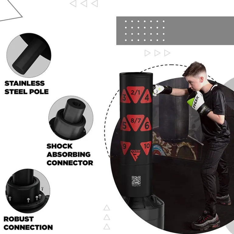 RDX Kt Ronin 4ft Kids Free Standing Punch Bag With Gloves For Training & Workout Set