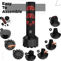 RDX Kt Ronin 4ft Kids Free Standing Punch Bag With Gloves For Training & Workout Set