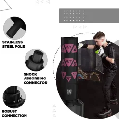 RDX Kt Ronin 4ft Kids Free Standing Punch Bag With Gloves For Training & Workout Set