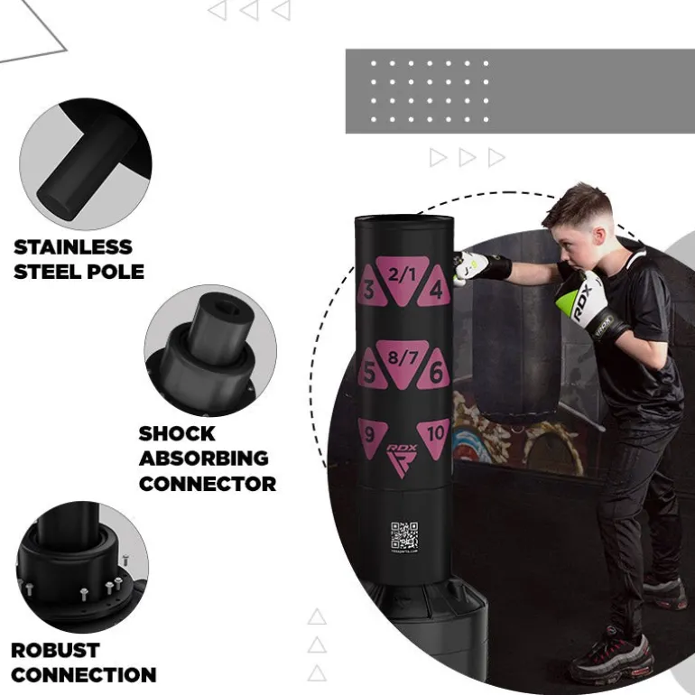 RDX Kt Ronin 4ft Kids Free Standing Punch Bag With Gloves For Training & Workout Set