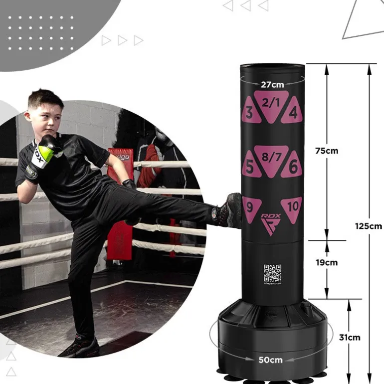 RDX Kt Ronin 4ft Kids Free Standing Punch Bag With Gloves For Training & Workout Set