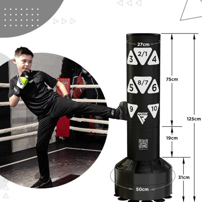 RDX Kt Ronin 4ft Kids Free Standing Punch Bag With Gloves For Training & Workout Set