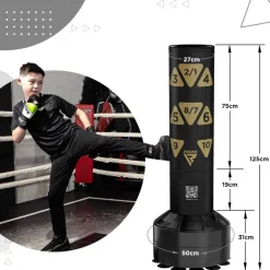RDX Kt Ronin 4ft Kids Free Standing Punch Bag With Gloves For Training & Workout Set