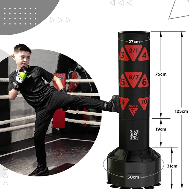 RDX Kt Ronin 4ft Kids Free Standing Punch Bag With Gloves For Training & Workout Set