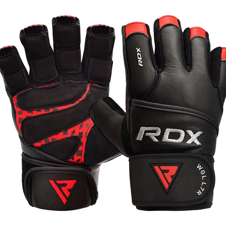 RDX L7 Crown Leather Fitness Gloves with Strap