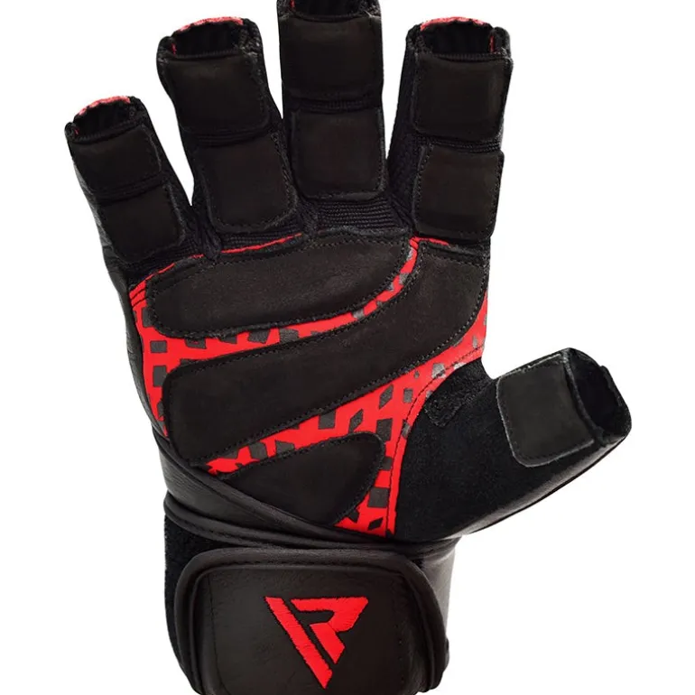 RDX L7 Crown Leather Fitness Gloves with Strap