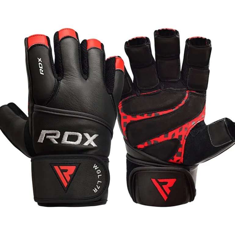 RDX L7 Crown Leather Fitness Gloves with Strap