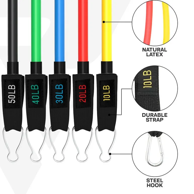 RDX L2 4-in-1 Resistances Tubes Pro set 10-50lbs for Home Gym Workout