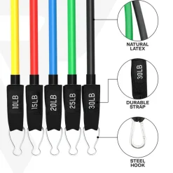 RDX L1 4-IN-1 Resistances Tubes set 10-30lbs for Home Gym Workout