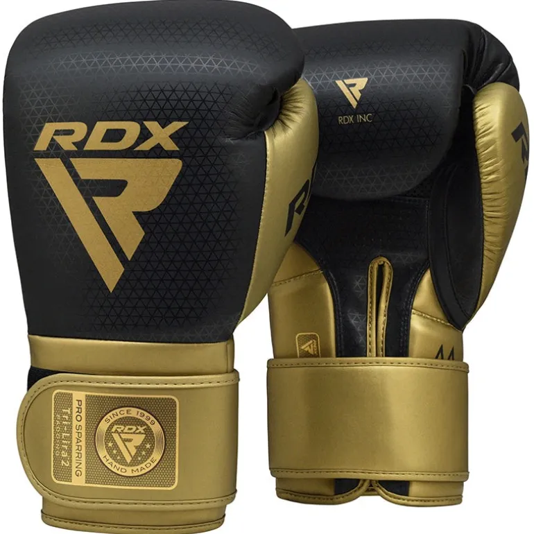 RDX L2 Mark Pro Sparring Boxing Gloves Hook and loop Black / Golden