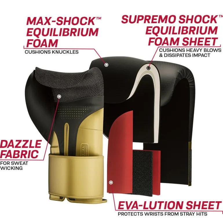 RDX L2 Mark Pro Sparring Boxing Gloves Hook and loop Black / Golden