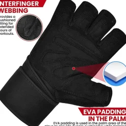 RDX L4 Open Finger Weightlifting Gym Gloves