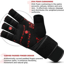 RDX L7 Weight Lifting Leather Gym Gloves