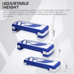 RDX 1P 20cm Aerobic Step Platform with 3 Level Risers 5cm Height Each