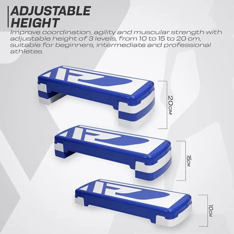 RDX 1P 20cm Aerobic Step Platform with 3 Level Risers 5cm Height Each