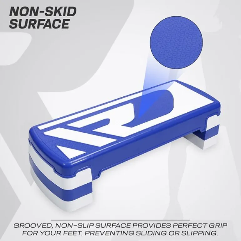 RDX 1P 20cm Aerobic Step Platform with 3 Level Risers 5cm Height Each