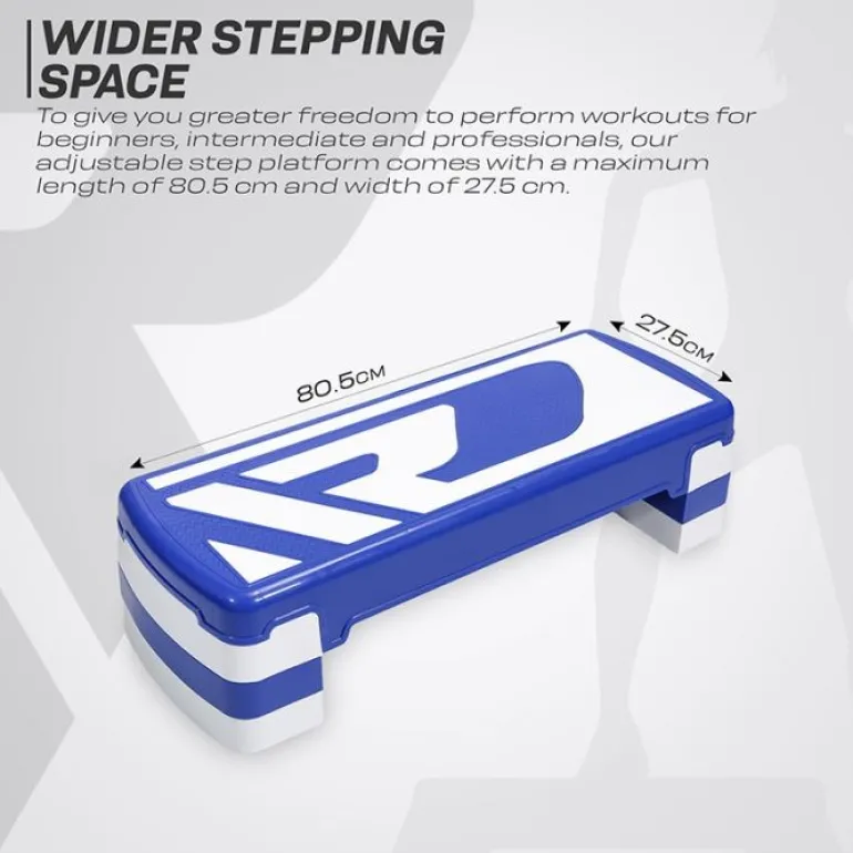 RDX 1P 20cm Aerobic Step Platform with 3 Level Risers 5cm Height Each