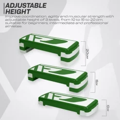 RDX 1P 20cm Aerobic Step Platform with 3 Level Risers 5cm Height Each