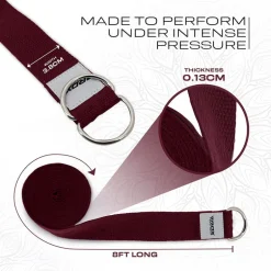 RDX P8 Non-Slip Cotton Yoga Strap with Rust Proof Steel D-Ring Buckle
