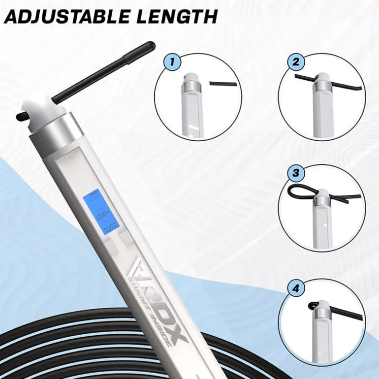 RDX 75P Rechargeable 10.3ft Smart Digital Counter Skipping Rope with USB & App
